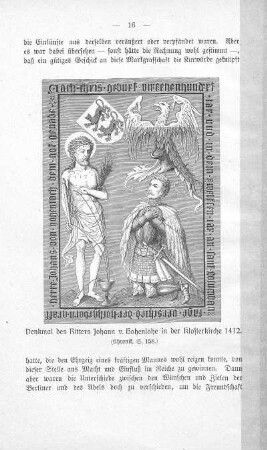 Denkmal des Ritters Johann v. Hohenlohe in der Klosterkirche 1412