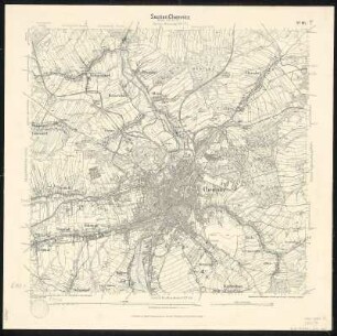 Äquidistantenkarte 96 : Section Chemnitz, 1905 : Section Chemnitz. - 1:25000. - Leipzig: Giesecke & Devrient, 1905. - 1 Kt.