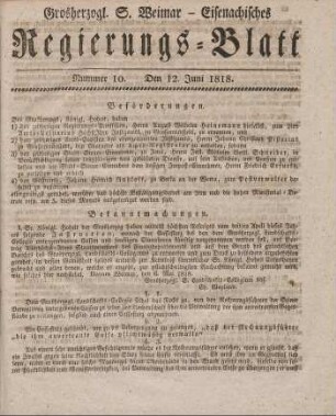 Nr. 10 : 12. Juni 1818