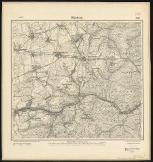 Messtischblatt [7209] = 3606 : Pfalzburg, heute Phalsbourg, Frankreich, 1917 : Messtischblatt [7209] = 3606 : Pfalzburg. - Aufn. 1882, hrsg. 1884, Auflagedruck 1917. - [Berlin] : Reichsamt für Landesaufnahme, 1917. - 1 Kt. : einfarb. - Ohne Gitternetz. - Ohne Planzeiger. - Ohne Zeichenerklärung.