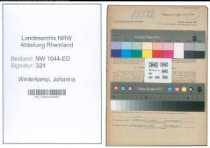Entnazifizierung Johanna Winterkamp , geb. 12.12.1908 (Lehrerin)