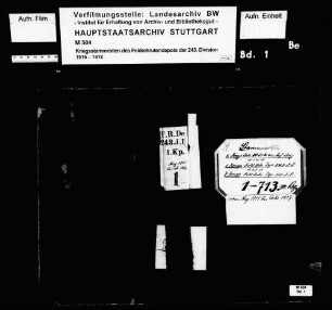 Kriegsstammrolle der 1. Kompanie des Feldrekrutendepots Nr. 243