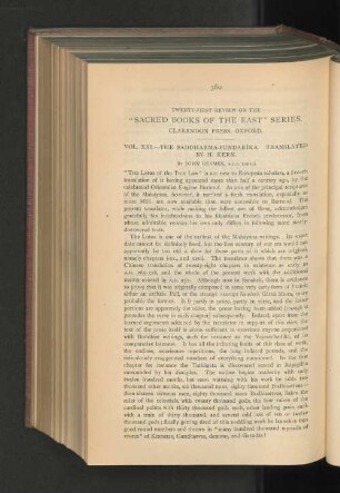Twenty-First Review on the "Sacred Books of the East" Series.