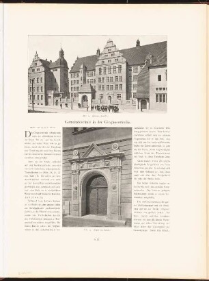 Gemeindeschule in der Glogauer Straße, Berlin: Ansicht, Ansicht Portal (aus: Neubauten der Stadt Berlin, Bd. II, 1903)