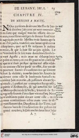 Chapitre IV: De Messine à Malte