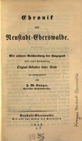 Chronik von Neustadt-Eberswalde