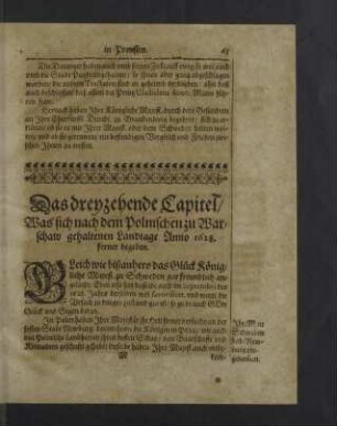 Das dreyzehende Capitel
