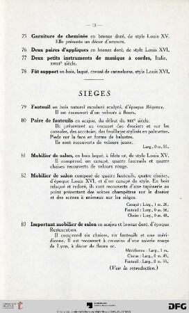 Sièges (Nr. 79-83)