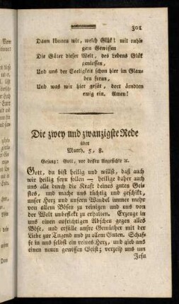 301-313, Die zwey und zwanzigste Rede über Matth. 5, 8.