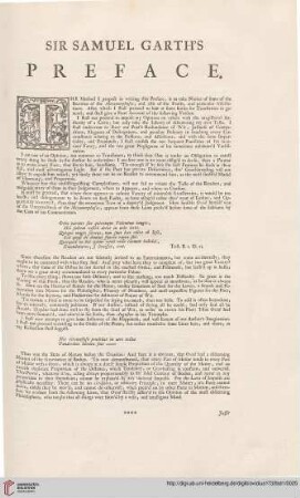 Sir Samuel Garth's preface