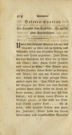 Drittes Kapitel. Sie begegnen dem Einsiedler. Er erzählt seine Begebenheiten
