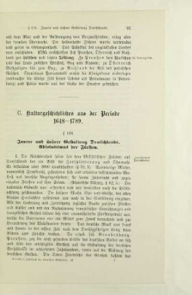 C. Kulturgeschichtliches aus der Periode 1648-1789