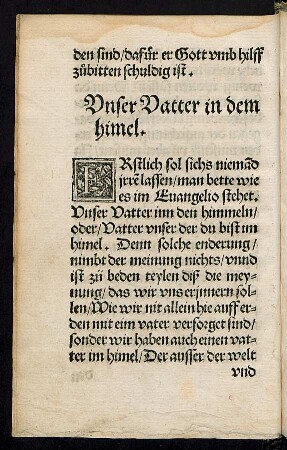 Unser Vatter in dem himel.