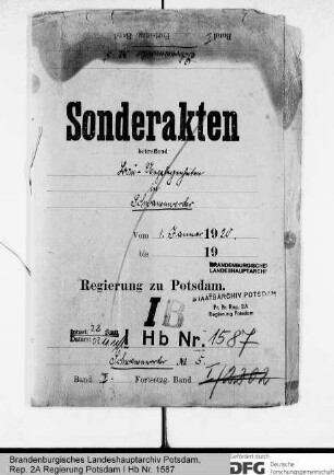 Bauangelegenheiten in Schwanenwerder, Kr. Osthavelland