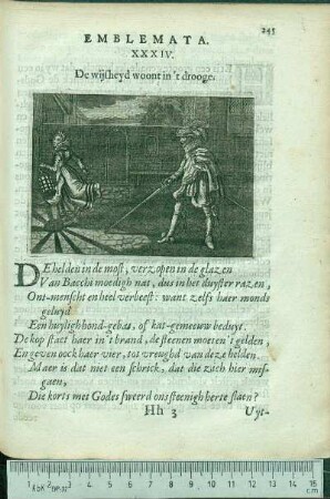 Emblemata. XXXIV. De wijheyd woont' in't drooge.