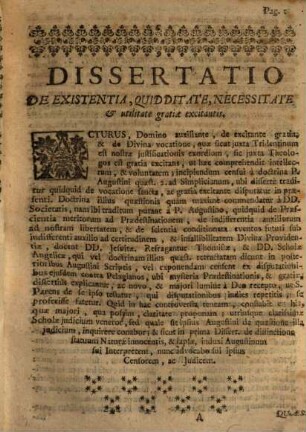 S. Augustinus sanctae Vocationis Exaltator : Disputatio dogmatica, 3. (1721)