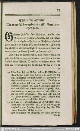 Siebendes Kapitul. Wie man sich bey geheimen Märschen vorsehen solle