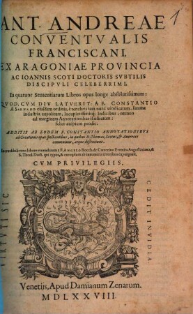 In quatuor sententiarum libros opus