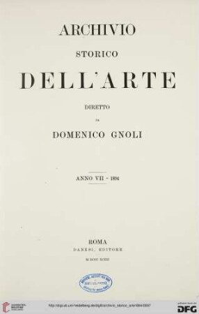 7: Archivio storico dell'arte