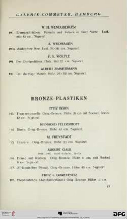 Bronze-Plastiken (Nr. 193-230)
