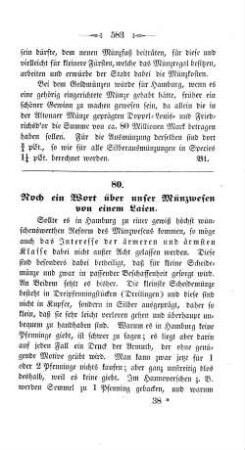 80. Noch ein Wort über unser Münzwesen von einem Laien.