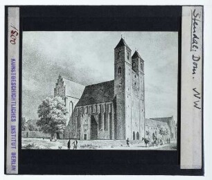 Stendal, St. Nikolaus (Dom),unbekannt, Ansicht des Doms von Stendal (Druck) : Ansicht (Vedute)