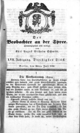 30. Stück, 26. Juli 1858