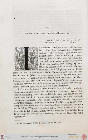 V. Wanderschaft und Landschaftsmalerei