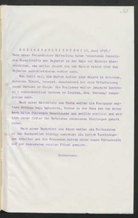 33 Kriegsnachrichten 13. Juni 1915