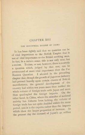 Chapter XIII. The industrial future of China