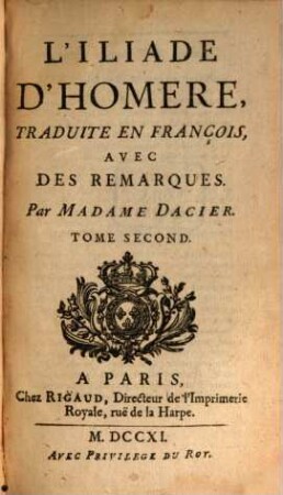 L' Iliade D'Homere, 2