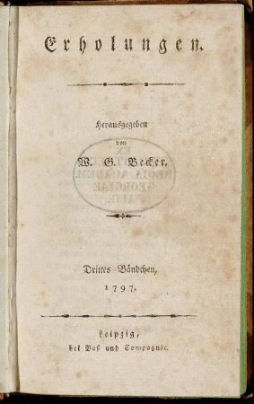 Drittes Bändchen, 1797.