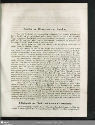 Studien an Mineralien von Zwickau