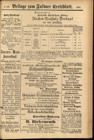 Zweite Ausgabe vom Donnerstag, den 13. Dezember 1894.