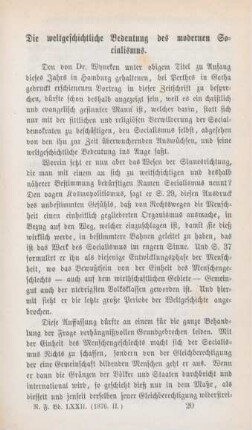 269-275 Die weltgeschichtliche Bedeutung des modernen Socialismus
