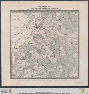 Blatt 11: Topographische Karte über das Grossherzogthum Baden: nach der allgemeinen Landesvermessung des Großherzoglichen militairisch topographischen Bureaus: Philippsburg