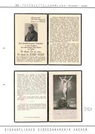 Vogt, Dr. theol., Dr. jur. can., Dr. theol. hc. Josef