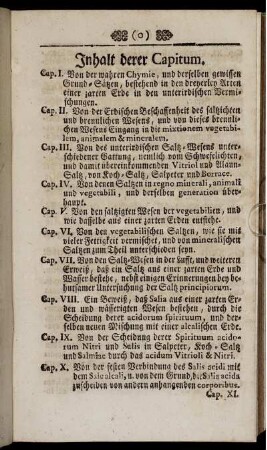Inhalt derer Capitum