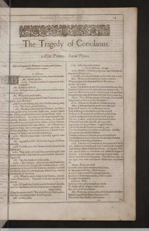 The tragedy of Coriolanus