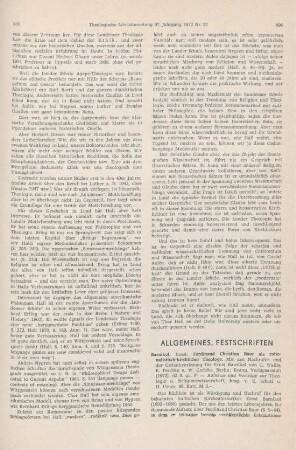 Allgemeines, Festschriften