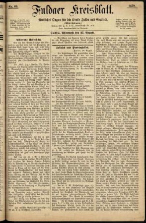 Ausgabe vom Mittwoch, den 27. August 1879.