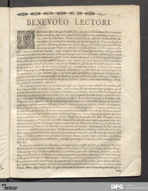 Præfatio Ad Lectorem. Benevolo Lectori.