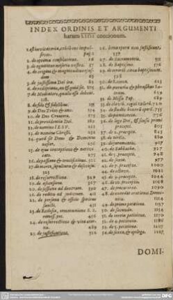Index Ordinis Et Argumenti harum LIIII concionum