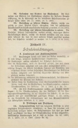 Abschnitt IV. Schuleinrichtungen
