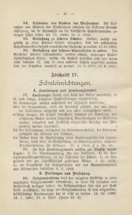 Abschnitt IV. Schuleinrichtungen