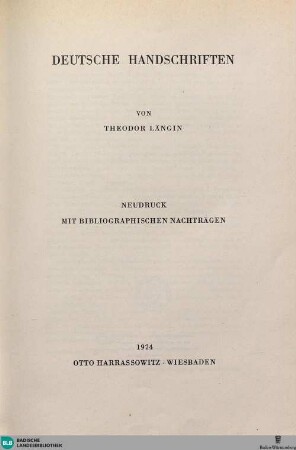Beil. 2,2: Deutsche Handschriften