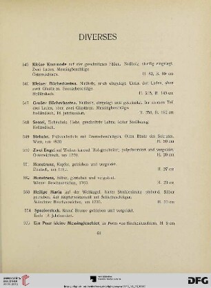 Diverses (Nr. 545-564)