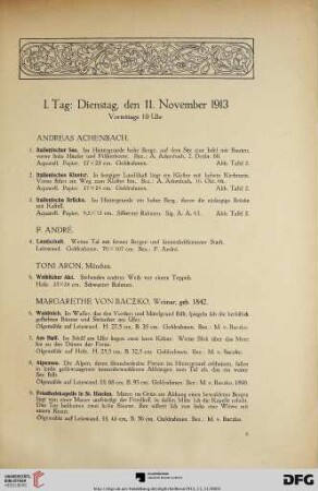 Dienstag, vormittags 10 Uhr (Nr. 1-349)