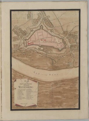 Plan der Chur=Saechs: Festung Wittenberg