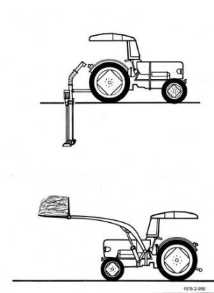 Standarddtraktor mit Güllepumpe und Frontlader